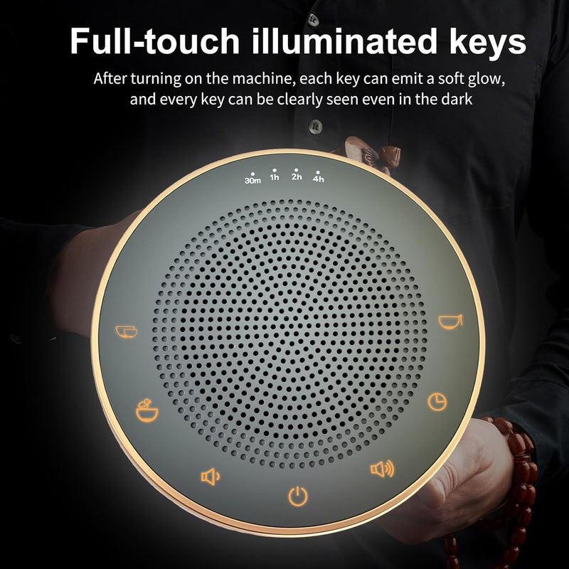 Winish Meditation Sound Machine,Portable Electronic Singing Bowl Frequency Healing,9 Tones Singing Bowl Frequency Generator for Healing with 4 Level Timer and Luminous Button - Image 3